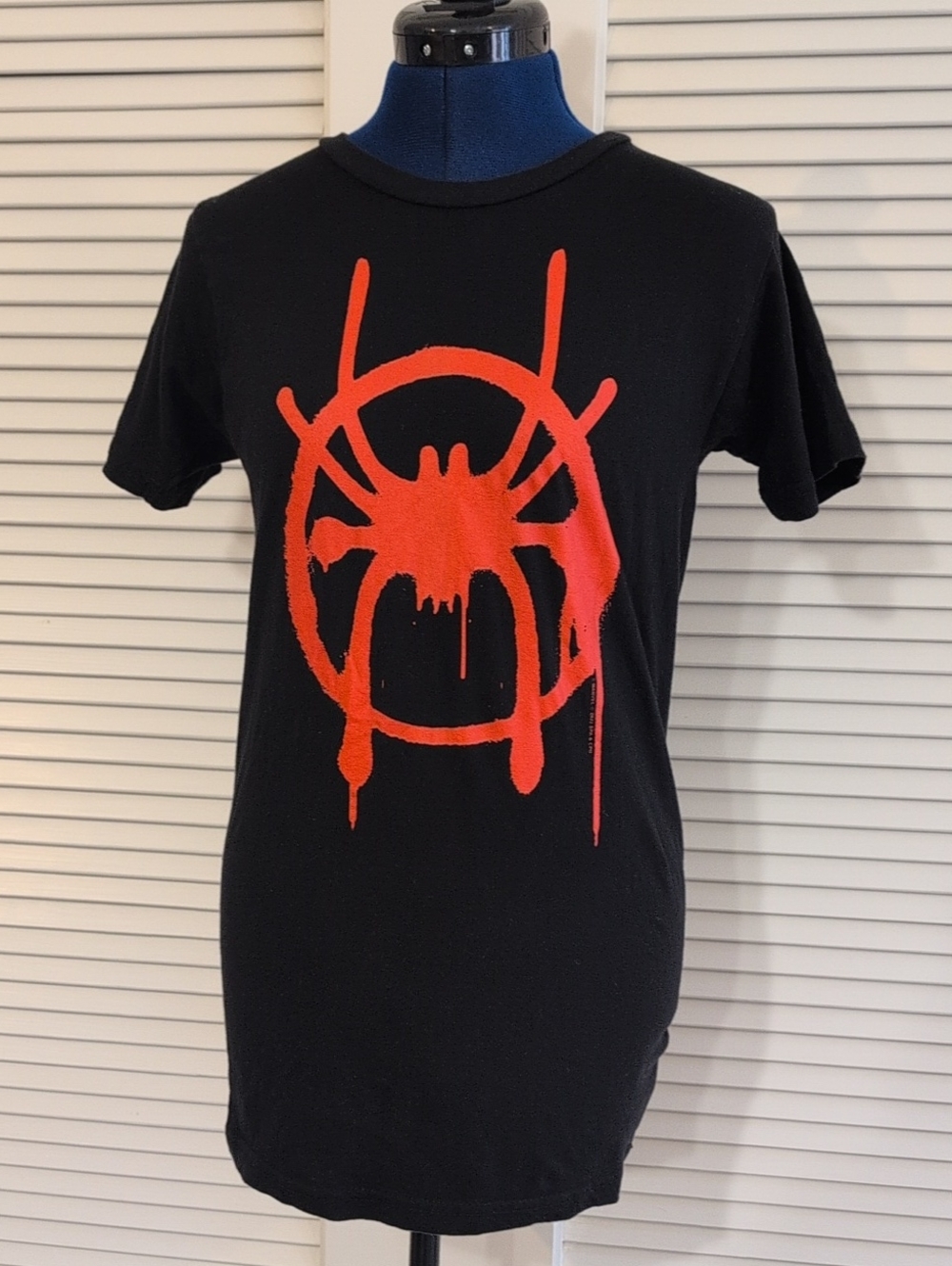 Marvel Black T‑Shirt with Red Drip Spider Emblem